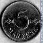5 марок 1956 г. Финляндия(24) -16437 - аверс