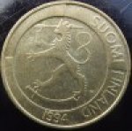 1 марка 1994 г. Финляндия(24) -16437 - реверс