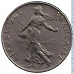 1/2 франка 1976 г. Франция(24)-  39539 - аверс