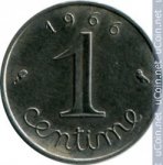 1 сантим 1966 г. Франция(24)-  39539 - аверс