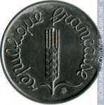 1 сантим 1966 г. Франция(24)-  39539 - реверс