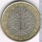 1 евро 1999 г. Франция(24)-  39539 - реверс