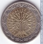 2 евро 2000 г. Франция(24)-  39539 - реверс