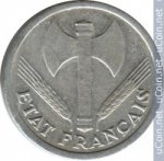 2 франка 1943 г. Франция(24)-  39539 - реверс