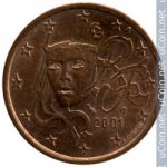 5 центов 2001 г. Франция(24)-  39539 - реверс