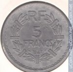 5 франков 1947 г. Франция(24)-  39539 - аверс