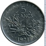 5 франков 1971 г. Франция(24)-  39539 - реверс