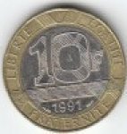 10 франков 1991 г. Франция(24)-  39539 - аверс