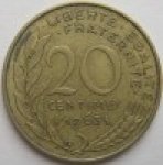 20 сентим 1963 г. Франция(24)-  39539 - аверс