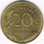 20 сентим 1984 г. Франция(24)-  39539 - аверс