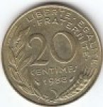 20 сентим 1988 г. Франция(24)-  39539 - аверс