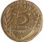 5 сентим 1996 г. Франция(24)-  39539 - аверс