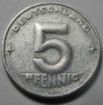 5 пфеннигов 1952 г. Германия(6) - 21339 - аверс