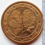 1 цент 2011 г. Германия(6) - 21339 - реверс