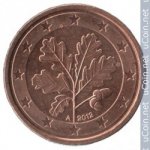 1 цент 2012 г. Германия(6) - 21339 - реверс