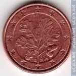 1 цент 2010 г. Германия(6) - 21339 - реверс