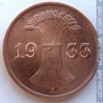 1 пфенниг 1933 г. Германия(6) - 21339 - реверс