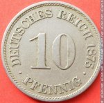 10 пфеннигов 1875 г. Германия(6) - 21339 - реверс