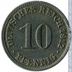 10 пфеннигов 1912 г. Германия(6) - 21339 - реверс