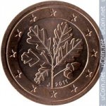 2 цента 2011 г. Германия(6) - 21339 - реверс