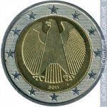 2 евро 2011 г. Германия(6) - 21339 - реверс