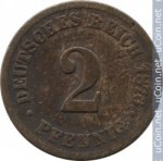 2 пфеннига 1876 г. Германия(6) - 21339 - аверс