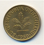 10 пфеннигов 1950 г. Германия(6) - 21339 - реверс