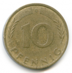 10 пфеннигов 1988 г. Германия(6) - 21339 - аверс