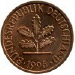 1 пфенниг 1996 г. Германия(6) - 21339 - реверс