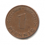 1 пфенниг 1950 г. Германия(6) - 21339 - аверс