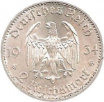 2 марки 1934 г. Германия(6) - 21339 - аверс
