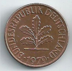 2 пфеннига 1979 г. Германия(6) - 21339 - реверс