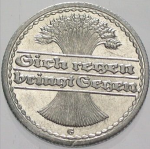 50 пфеннигов 1921 г. Германия(6) - 21339 - реверс