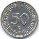 50 пфеннигов 1976 г. Германия(6) - 21339 - аверс