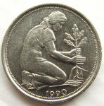 50 пфеннигов 1990 г. Германия(6) - 21339 - реверс