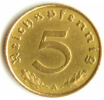 5 пфеннигов 1938 г. Германия(6) - 21339 - аверс