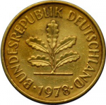 5 пфеннигов 1978 г. Германия(6) - 21339 - реверс