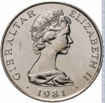 1 крона 1981 г. Гибралтар(6) - 3582 - аверс