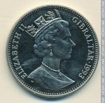 1 крона 1993 г. Гибралтар(6) - 3582 - аверс