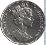 1 крона 1996 г. Гибралтар(6) - 3582 - аверс