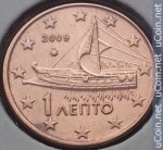 1 цент 2009 г. Греция(7) - 11529 - реверс
