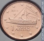 1 цент 2011 г. Греция(7) - 11529 - реверс