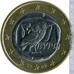 1 евро 2009 г. Греция(7) - 11529 - реверс