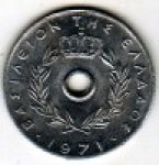10 лепт 1971 г. Греция(7) - 11529 - реверс