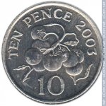 10 пенсов 2003 г. Гернси(6) - 709 - реверс