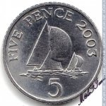 5 пенсов 2003 г. Гернси(6) - 709 - реверс