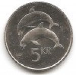 5 крон 1996 г. Исландия(10) - 1061 - аверс