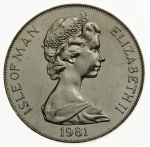 1 крона 1981 г.   Остров Мэн  (15) - 8204 - реверс