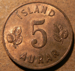5 эйре 1965 г. Исландия(10) - 1061 - аверс