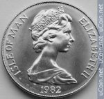 1 крона 1982 г.   Остров Мэн  (15) - 8204 - аверс